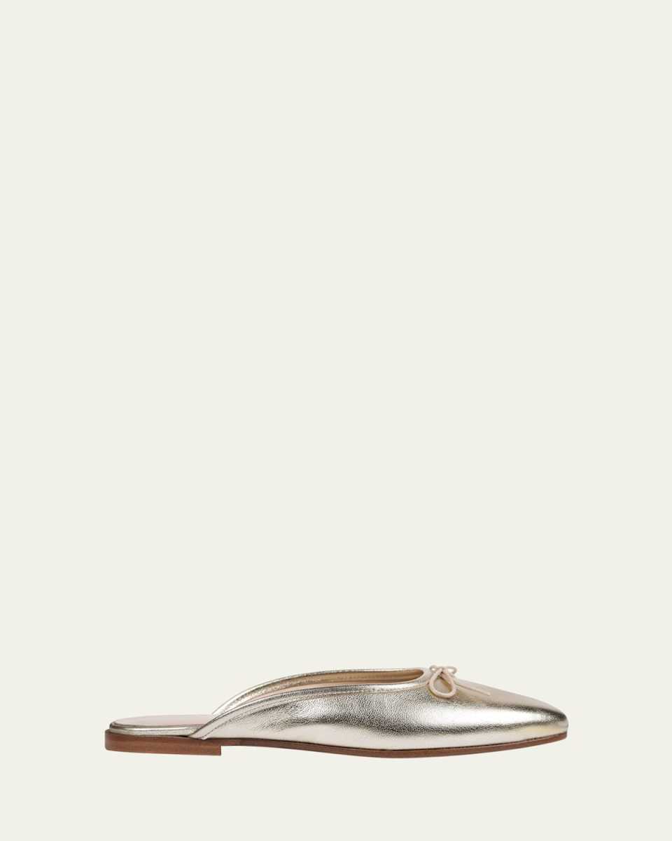 Poesia Metallic Leather Ballerina Mules